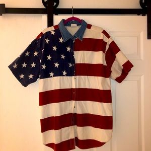 American Flag Button Down shirt